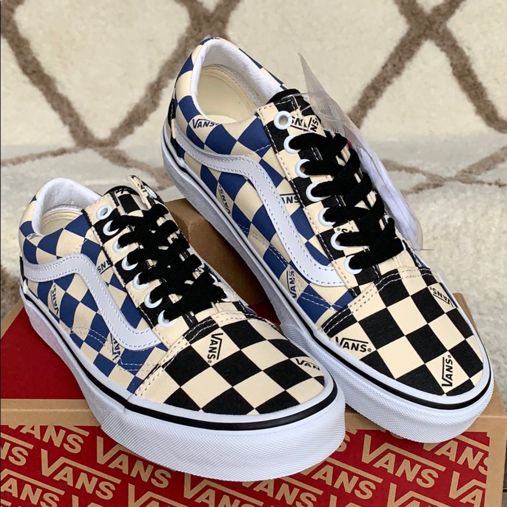 •VANS OLD SKOOL BIG CHECK black/navy women’s - Picture 9 of 16